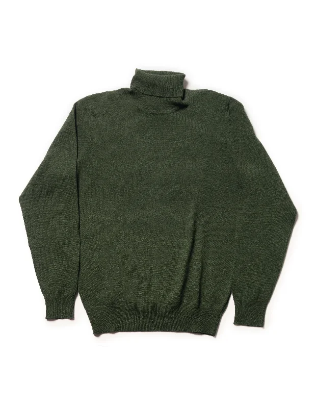 women's vacation dressesGREEN LAMBSWOOL TURTLE NECK SWEATER