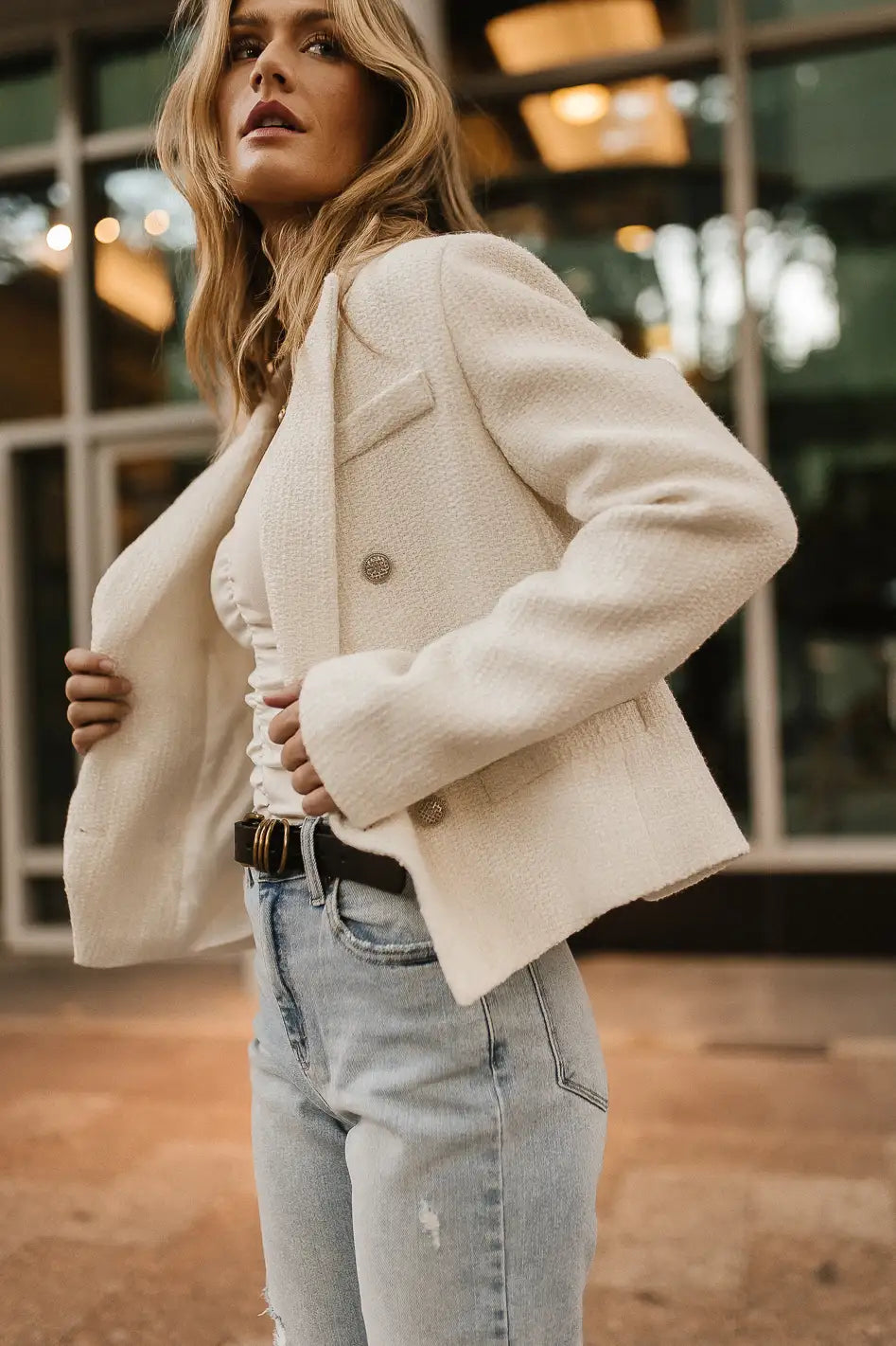 women's handmade dressesIsabella Blazer in White