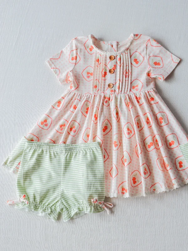 women's bow dressesNora Set - Strawberry Pickin'