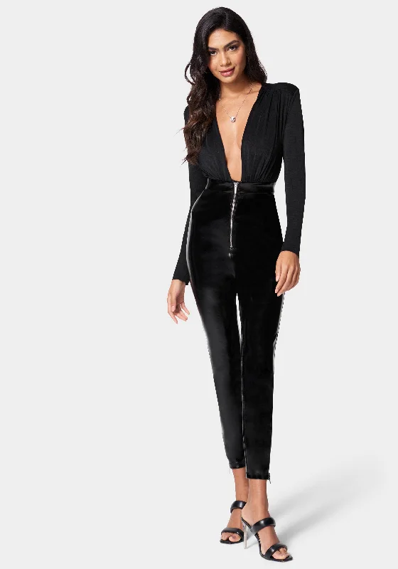 women's cotton dressesPatent Pant Catsuit