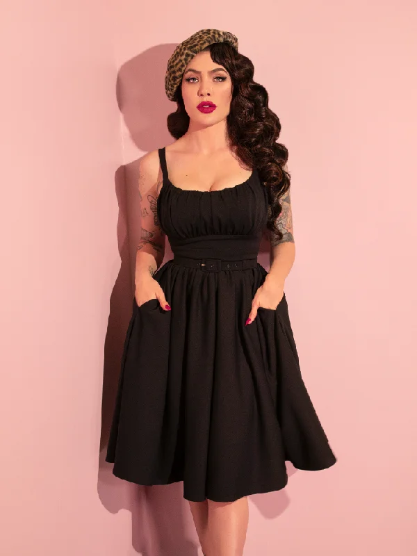 women's satin dressesPRE-ORDER - Ingenue Dress in Black - Vixen by Micheline Pitt