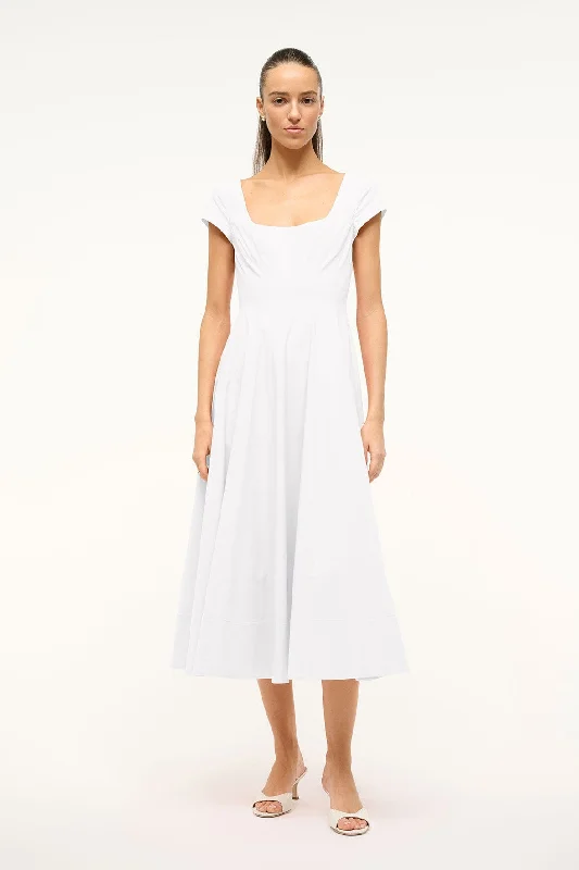 women's formal dressesSHORT SLEEVE WELLS DRESS | WHITE