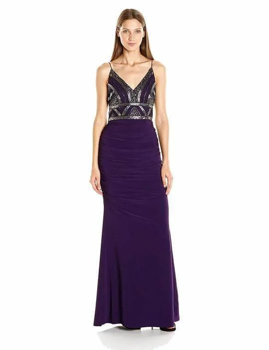 women's work dressesAdrianna Papell AP1E200204 Long Formal Spaghetti Strap Prom Dress