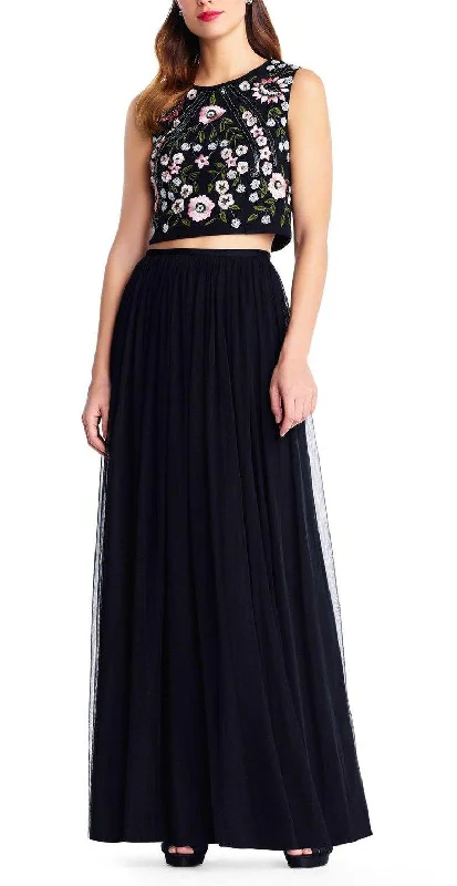 women's affordable dressesAdrianna Papell AP1E203115 Sleeveless Crepe Top Long Prom Dress