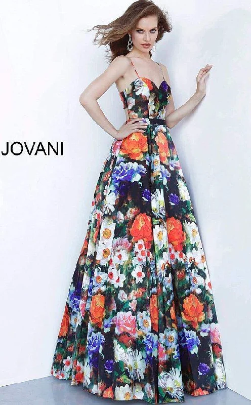 women's statement dressesJovani 66692 Long Floral Prom Ball Gown