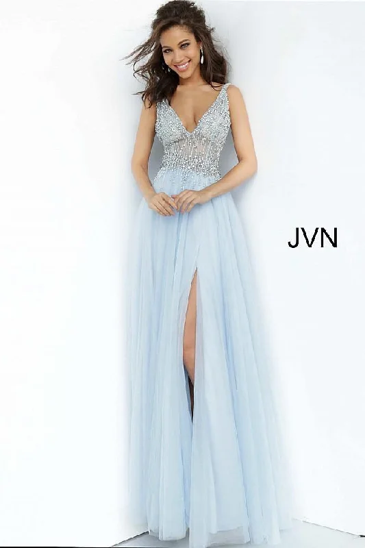 women's apple-shaped body dressesJovani 4379 Long Prom Gown