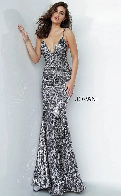 women's vacation dressesJovani 4087 Prom Long Animal Print Dress