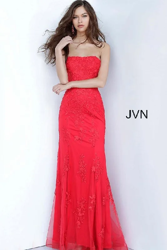 women's lace dressesJovani 3097 Long Strapless Prom Dress