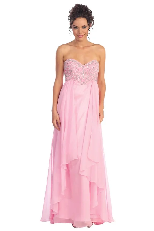 women's wrap dressesLong Formal Strapless Chiffon Prom Dress