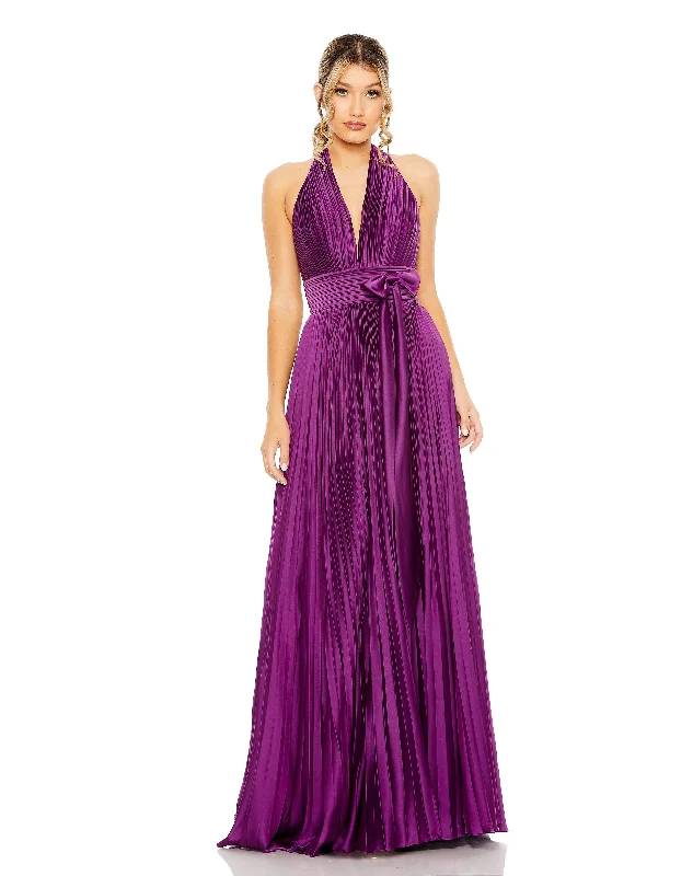 women's wrinkle-resistant dressesMac Duggal 11636 Prom Long Halter Formal Dress