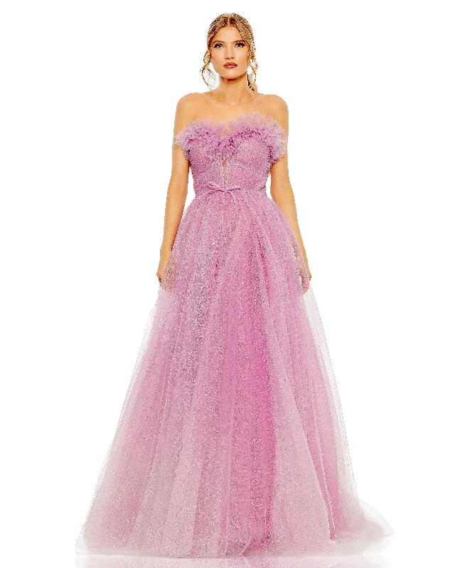 women's pear-shaped body dressesMac Duggal 20555 Prom Strapless Long Ball Gown