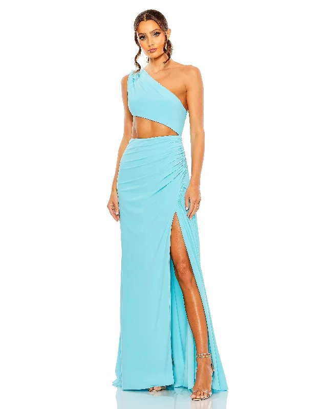 women's midi dressesMac Duggal 55975 Prom Long One Shoulder Formal Gown