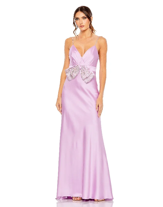 women's travel dressesMac Duggal 68144 Long Spaghetti Strap Prom Gown