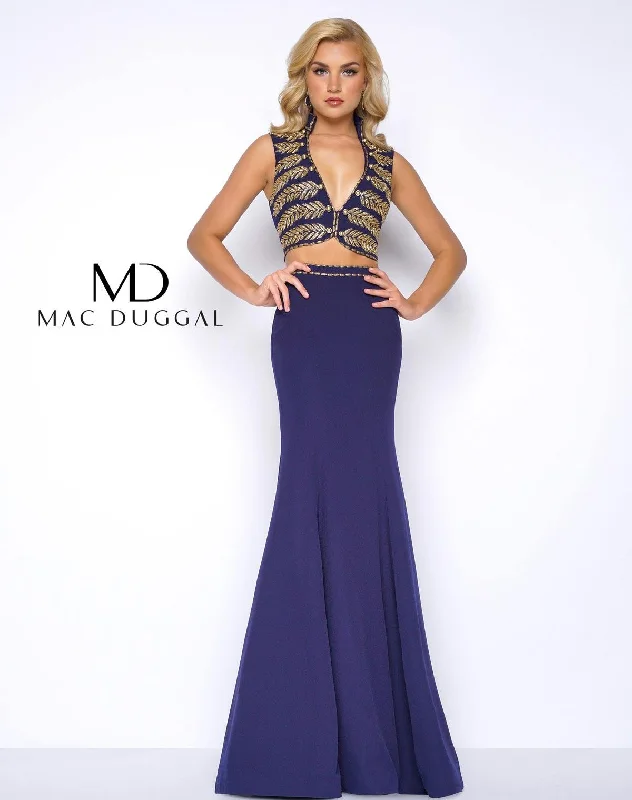 women's evening dressesMac Duggal 48449 Long Formal Two Piece Prom Dress