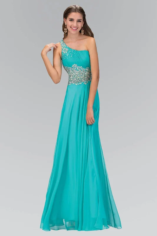 women's limited-edition dressesOne Shoulder Chiffon Long Prom Dress Formal