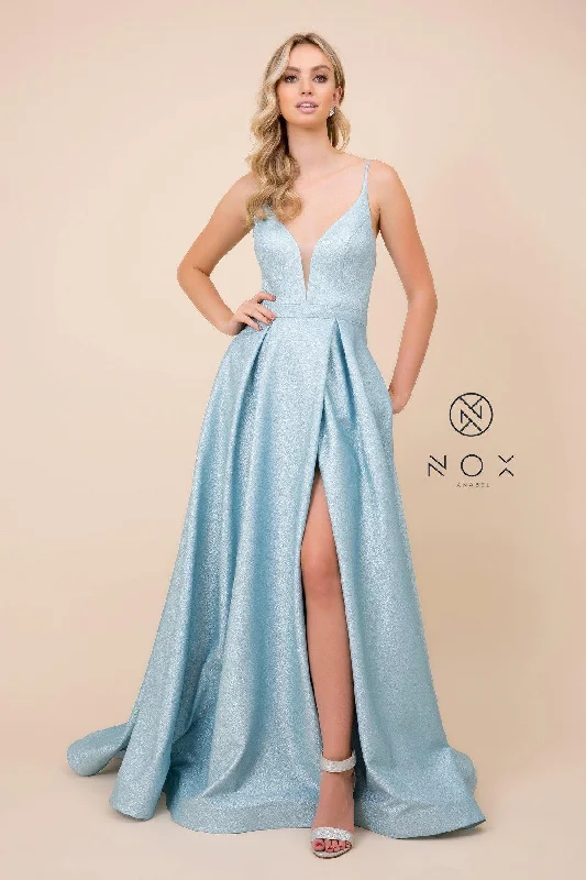 women's bodycon dressesLong A-Line Glitter Knit Prom Dress