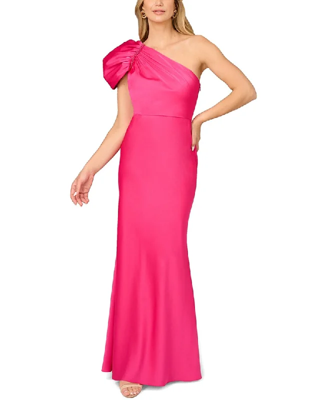 women's easy-to-wear dressesAidan Mattox Crepe Back Satin Mermaid Gown