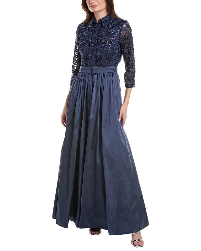 women's off-the-shoulder dressesAidan Mattox Embellished Shirt Ballgown