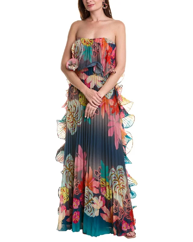 women's empire waist dressesBadgley Mischka Ruffle Gown