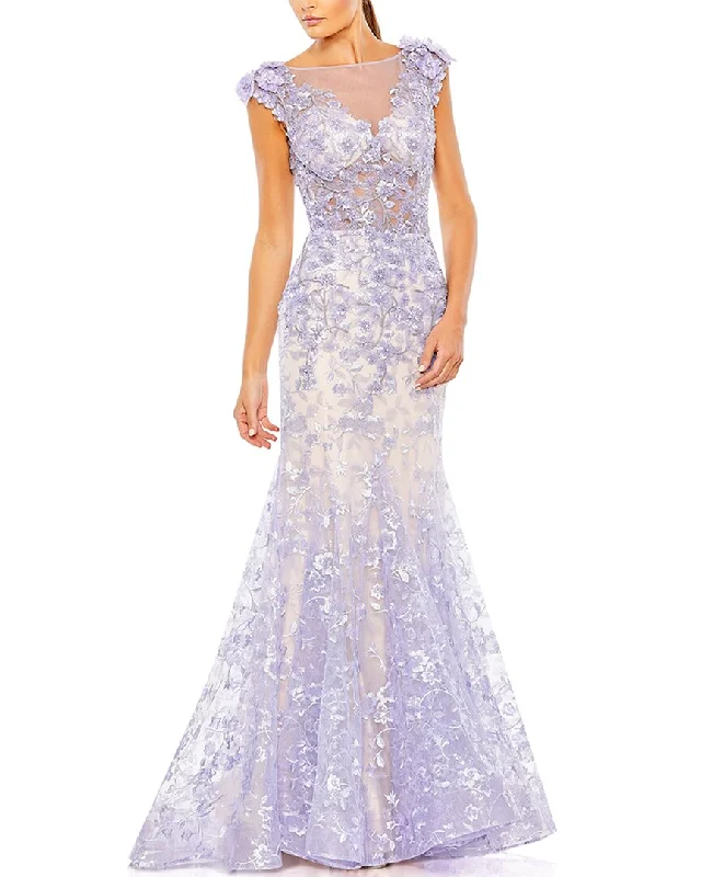 women's bell-sleeved dressesMac Duggal Gown