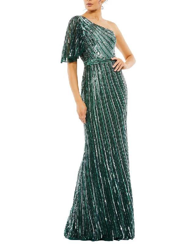 women's stretch dressesMac Duggal Trumpet Gown