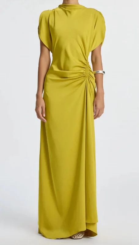 women's velvet dressesNadia Long Gown In Cactus Blo