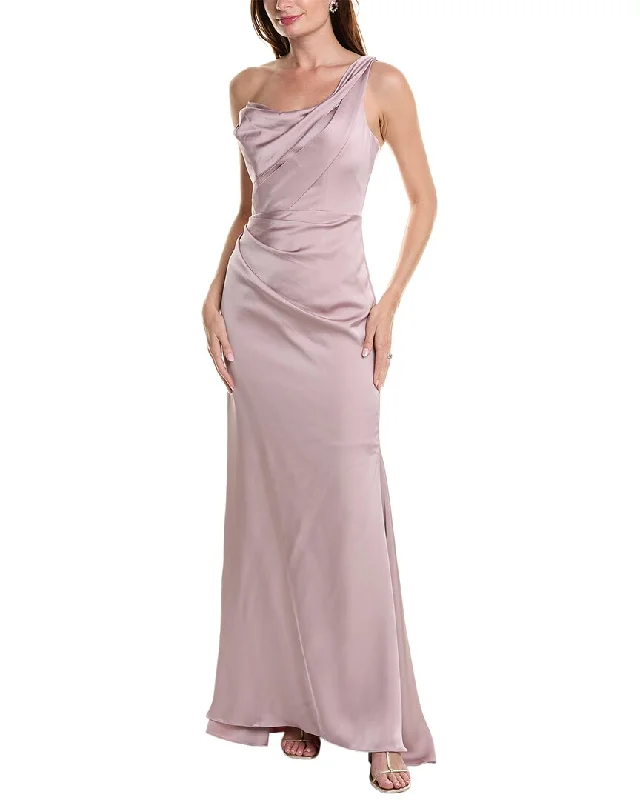 women's silk dressesRene Ruiz One-Shoulder Gown