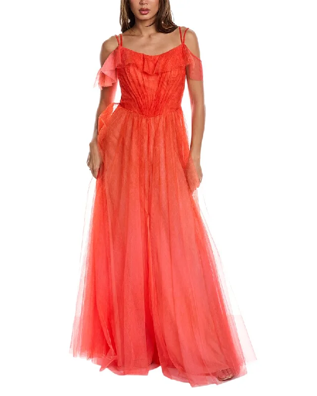 women's lace-up dressesRene Ruiz Tulle Gown