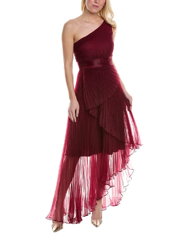 women's cinched-waist dressesTheia One-Shoulder Gown